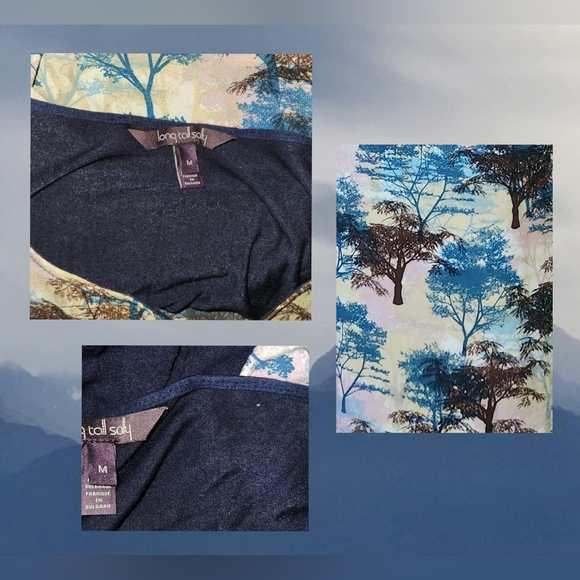 Sweet Abstract Trees Design Knit Dress Hi-Low Soft Comfy Bodycon Sz M Excellent! - Picture 3 of 3